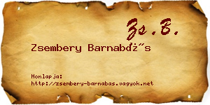 Zsembery Barnabás névjegykártya